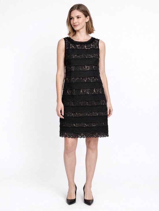 Talbots Dresses & Skirts - Talbots Black Lace Overlay Sheath Dress Size 16